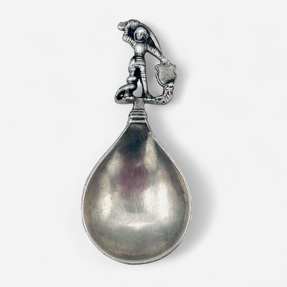 Other - Vintage Pewter Silver‎ Spoon Tea Caddy Anointing Knight Sword Snake Norwegian